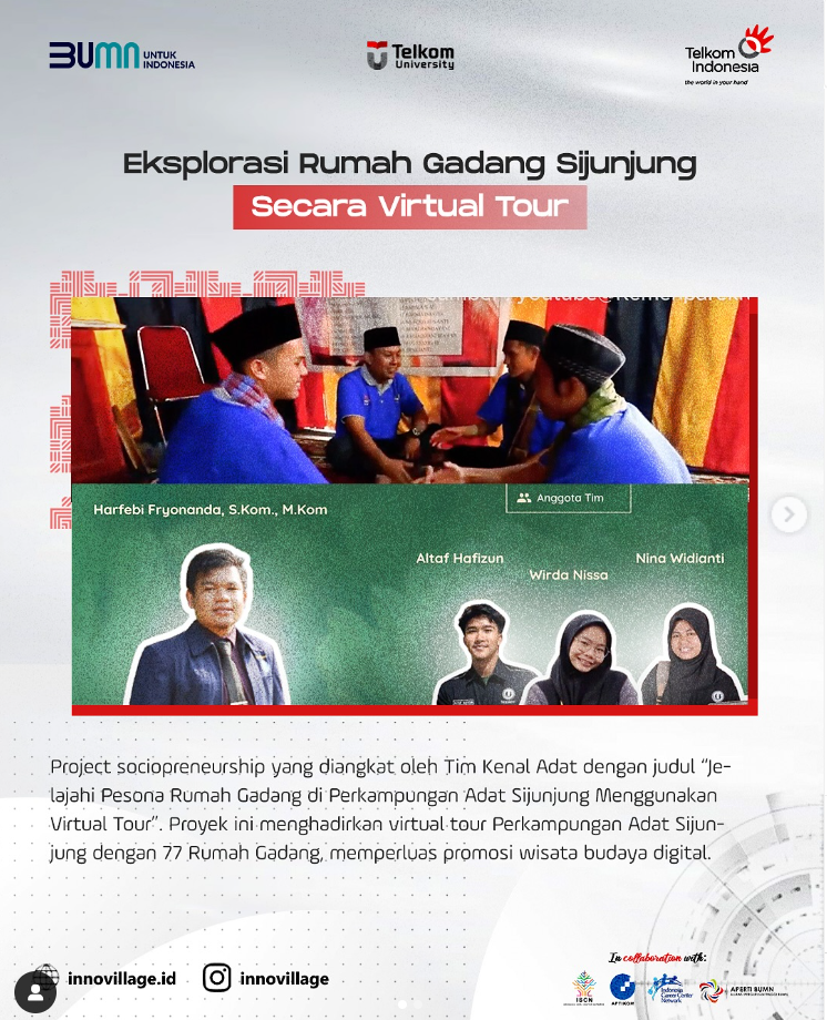 Tim Kenal Adat menghadirkan pengalaman unik menjelajahi keindahan budaya Minangkabau melalui virtual tour Perkampungan Adat Sijunjung